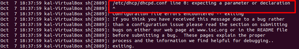 Error Servidor DHCP